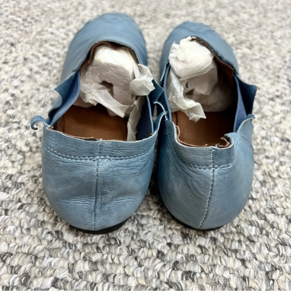 Bueno Turkey soft blue leather molded detail slip on shoes slides EU 40 US 9-9.5 - Picture 8 of 13
